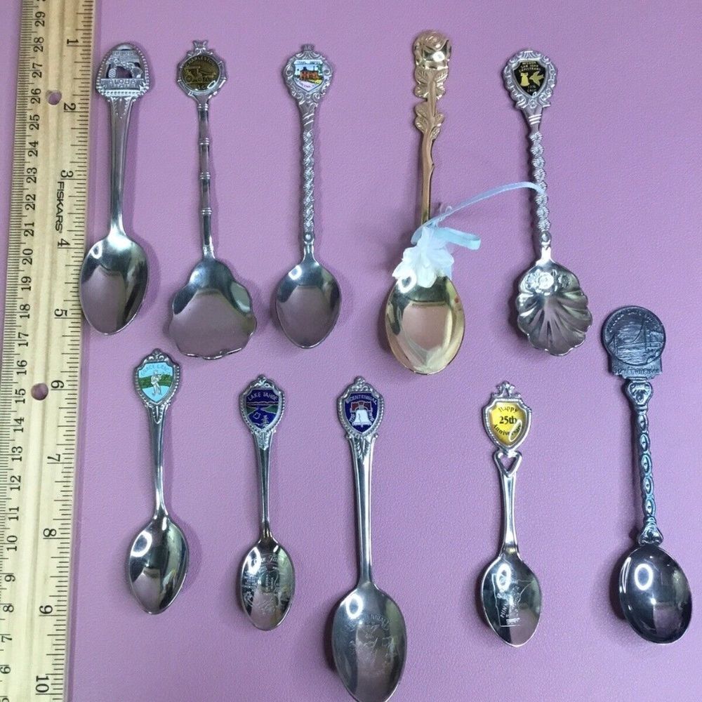 Vintage Souvenir Collector's Spoon Bundle Set Of 10
